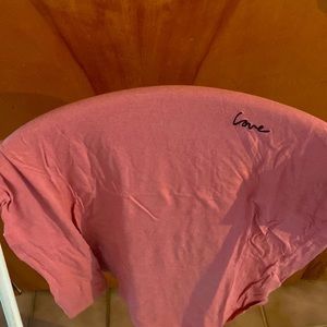 H & M mauve crop. Wording on left chest “love” in black” NEVER WORN, no tags
